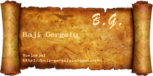 Baji Gergely névjegykártya